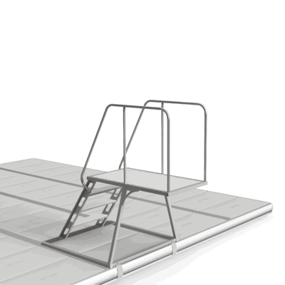 Hopptorn med 1 meters höjd monterat på EasyFloat badbrygga, säker och stabil för bad och lek